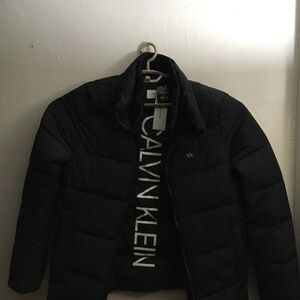 Calvin Klein Full Zip Puffer Jacket XS Winter Created For Macys CM008951 Black